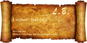 Locher Balló névjegykártya